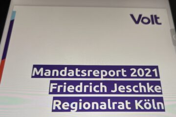 Screenshot Mandatsreport Friedrich Jeschke Volt Regionalrat Köln 2021